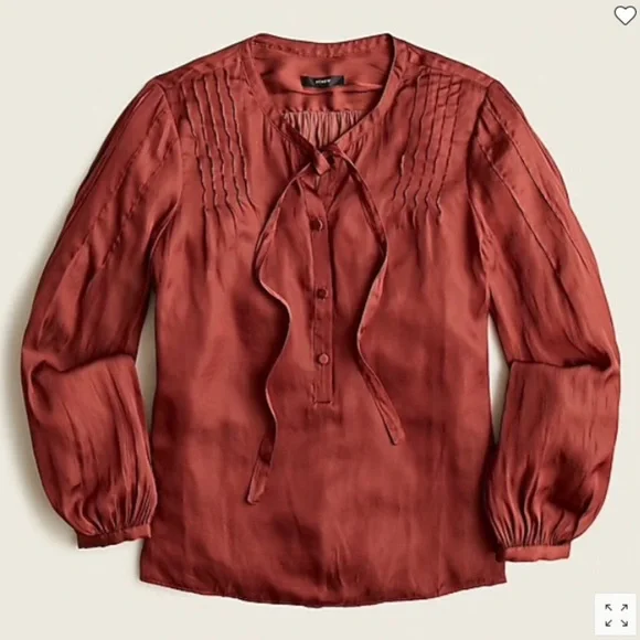 J.Crew featherweight satin blouse size M - Picture 2 of 3